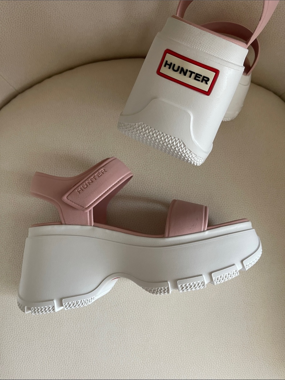 NEW Hunter Women's Platform Sandals Abel Square Toe Wedge Casual Sandals